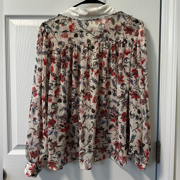 Zara Floral Blouse with Peter Pan Collar - Picture 2 of 4